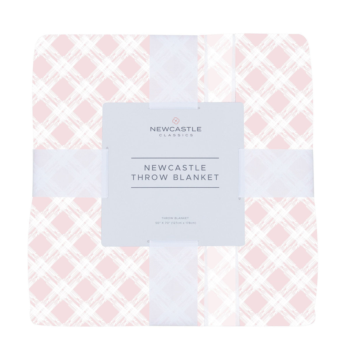 Primrose Pink Plaid Cotton Muslin Throw Blanket-0