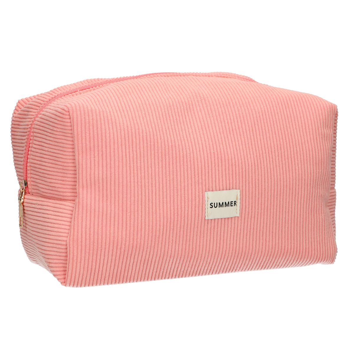 Traveller Toilettas rib waterdicht roze 24,5cm x 18,5cm-0