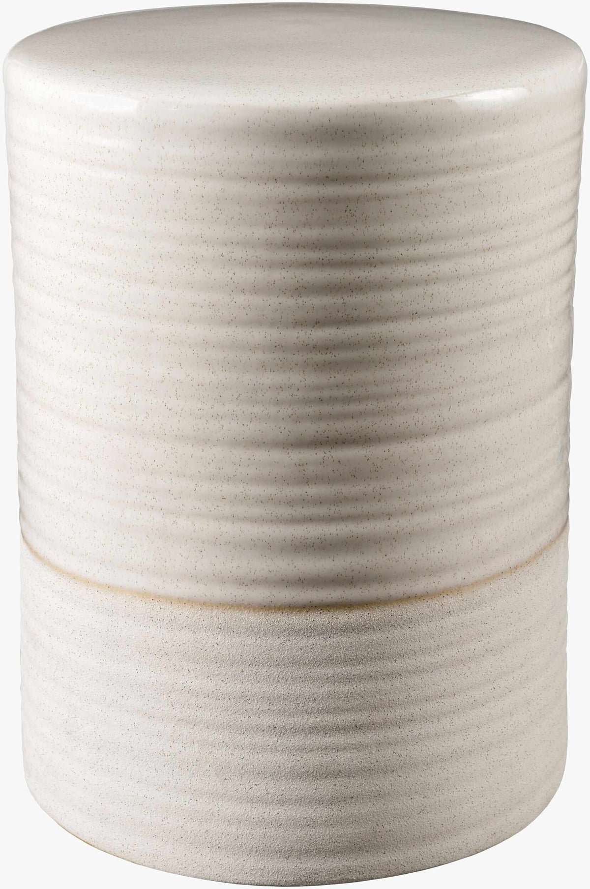 Elora Cream Minimalist Cylindrical Ceramic Outdoor Garden Stool-0