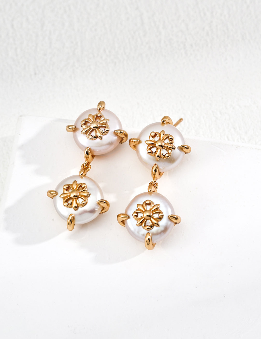 Baroque Gothic Iris Pearl Drop Earrings-0
