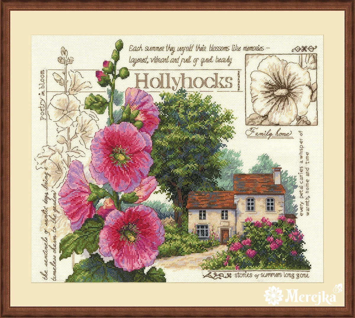 Hollyhock Cottage K-314 Counted Cross-Stitch Kit-0